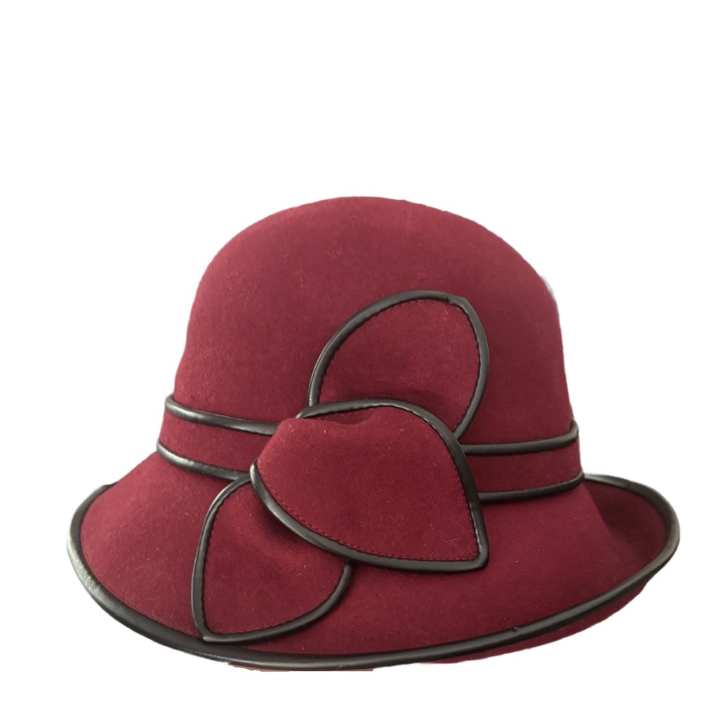 ADORA Burgundy Hat with Black Accents
